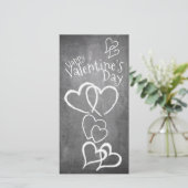 Carte Joyeuse Saint-Valentin sur un tableau noir (Debout devant)