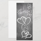 Carte Joyeuse Saint Valentin sur un tableau noir (Devant / Derrière)