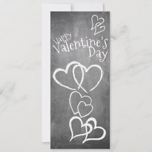 Carte Joyeuse Saint Valentin sur un tableau noir (Devant)