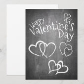 Carte Joyeuse Saint-Valentin sur un tableau noir (Devant / Derrière)