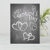 Carte Joyeuse Saint-Valentin sur un tableau noir (Debout devant)