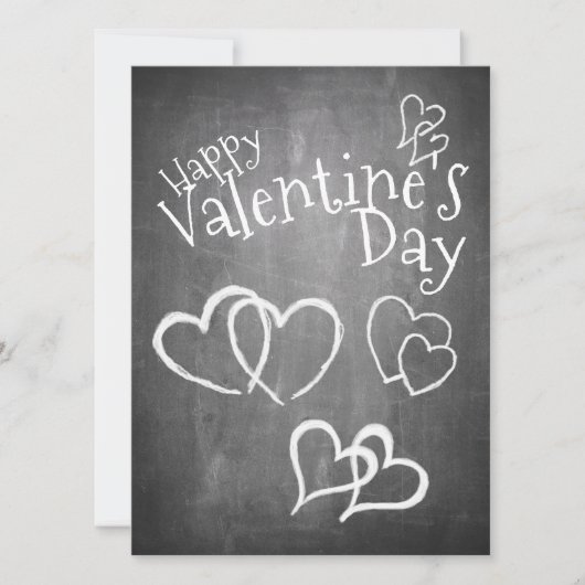 Carte Joyeuse Saint-Valentin sur un tableau noir (Devant)