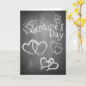 Carte Joyeuse Saint-Valentin sur un tableau noir (Fleur jaune)