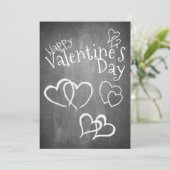 Carte Joyeuse Saint-Valentin sur un tableau noir (Debout devant)