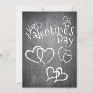Carte Joyeuse Saint-Valentin sur un tableau noir