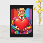 Carte Joyeuse Saint-Valentin Trump Cœur Lgbt (Fleur jaune)