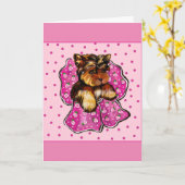 Carte Joyeuse Saint Valentin Yorkie (Fleur jaune)