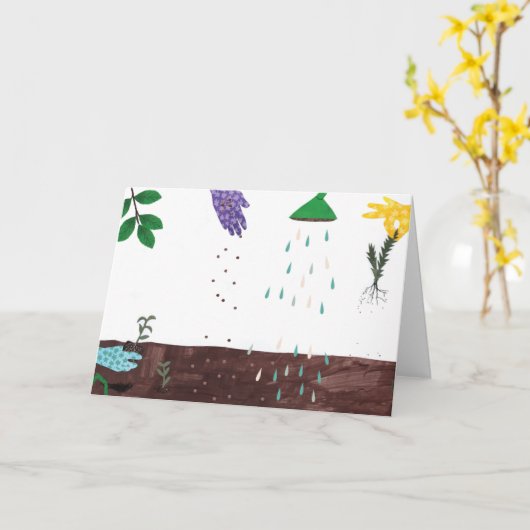 Carte Joyeuse Saison de Jardinage | Illustration de Jard (Fleur jaune)