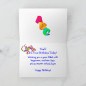 Carte Joyeuse salamandre étudiante d'anniversaire (Intérieur)