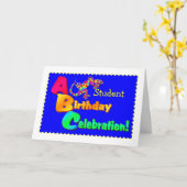Carte Joyeuse salamandre étudiante d'anniversaire (Fleur jaune)