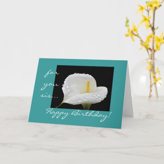 Carte Joyeuse soeur d'anniversaire ! (Fleur jaune)