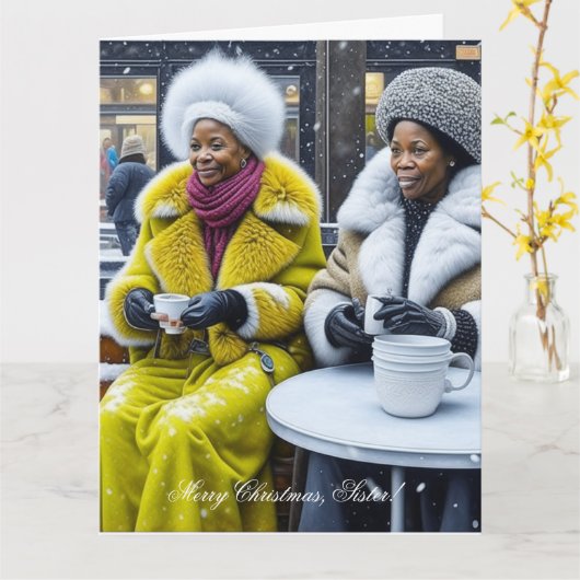 Carte Joyeuse Soeur de Noël ! (Fleur jaune)