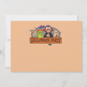 Carte Joyeuse sorcière Halloween, chauves-souris et citr (Dos)