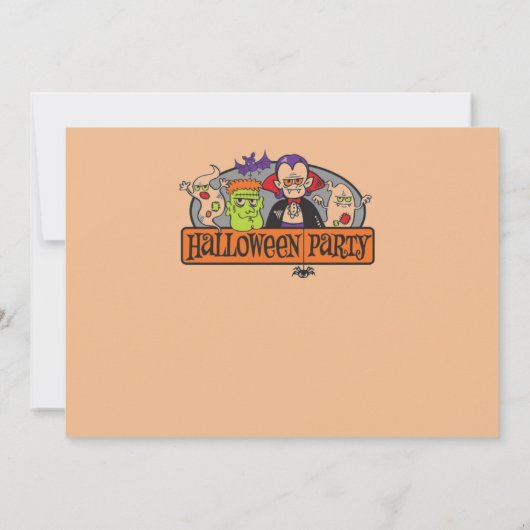 Carte Joyeuse sorcière Halloween, chauves-souris et citr (Dos)