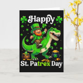 Carte Joyeuse St Pat-rex Day St Patricks Day Leprechaun  (Fleur jaune)