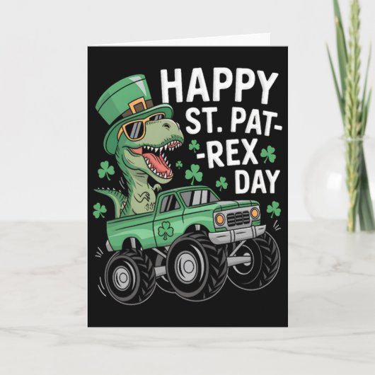 Carte Joyeuse St Pat-rex Patricks Day Dinosaure Monstre (Devant)