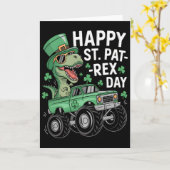 Carte Joyeuse St Pat-rex Patricks Day Dinosaure Monstre (Fleur jaune)