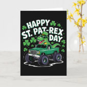 Carte Joyeuse St Pat-rex Patricks Day Dinosaure Monstre  (Fleur jaune)