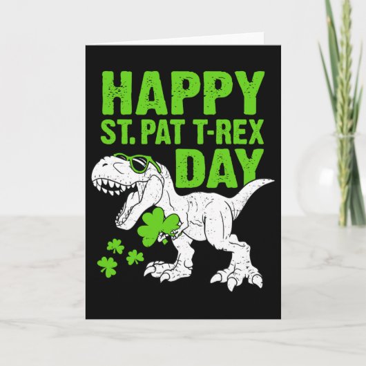 Carte Joyeuse St Pat Trex Day St Patricks Dinosaure Tout (Devant)
