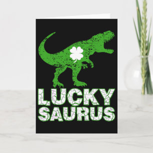 Carte Joyeuse St Patrick Chanceux dinosaure Shamroc