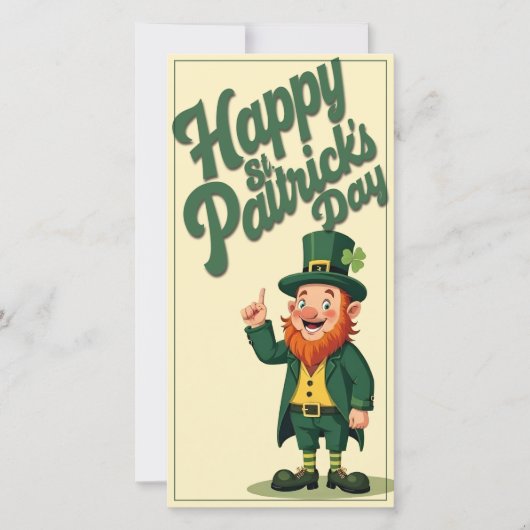 Carte Joyeuse St. Patrick Cute Leprechaun (Devant)