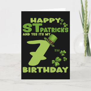 Carte Joyeuse St Patrick Et Oui C'est Mon 7ème Anniversa
