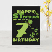 Carte Joyeuse St Patrick Et Oui C'est Mon 7ème Anniversa (Fleur jaune)