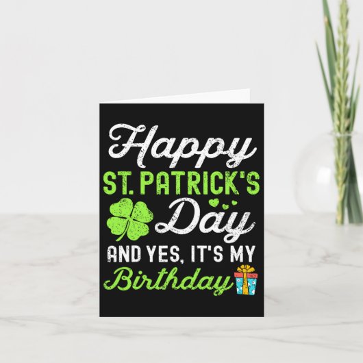 Carte Joyeuse St Patrick Et Oui C'est Mon Anniversaire L (Devant)