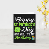 Carte Joyeuse St Patrick Et Oui C'est Mon Anniversaire L (Fleur jaune)