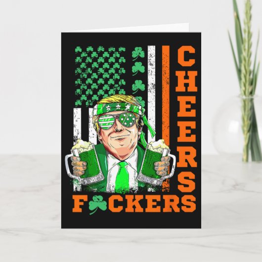Carte Joyeuse St Patrick Funny Boire de la Bière Tr (Devant)