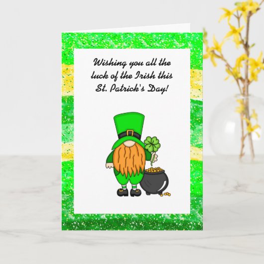 Carte Joyeuse St Patrick | Lutins Mignons (Fleur jaune)
