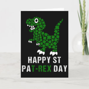 Carte Joyeuse St Patrick Patrex T-rex Dinosaure Drôle