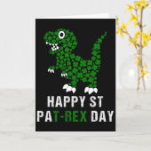 Carte Joyeuse St Patrick Patrex T-rex Dinosaure Drôle (Fleur jaune)