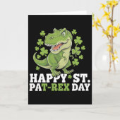 Carte Joyeuse St Patrick T-rex Et Trèfles St Patty (Fleur jaune)