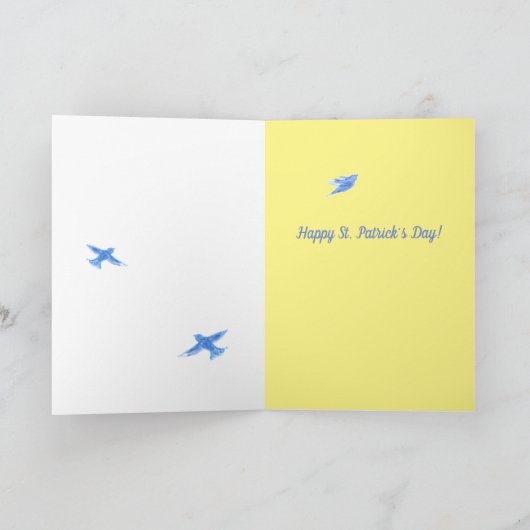 Carte Joyeuse St. Patrick's Day Irish Blessing Home Bird (Intérieur)