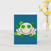 Carte Joyeuse St Patrick's Day Léopard Sourire Visage Ir (Fleur jaune)