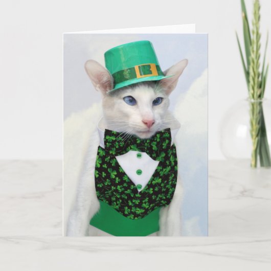 Carte Joyeuse St Patrick's Day - Skeezix the Cat Card (Devant)