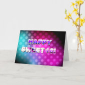 Carte Joyeuse Sweet 16 colorée (Fleur jaune)