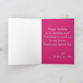 Carte Joyeuse Tante d'anniversaire rose Roses et photo (Intérieur)