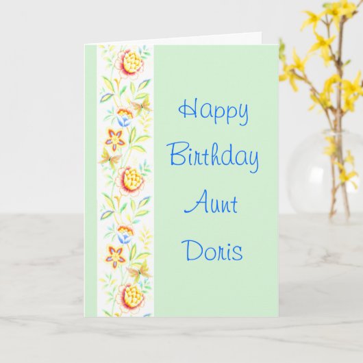 Carte Joyeuse tante Doris (Fleur jaune)