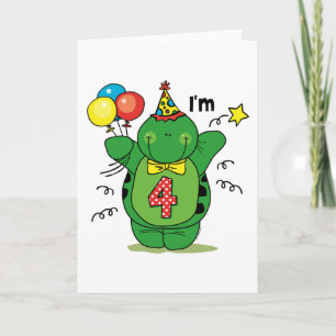Carte Joyeuse Tortue 4e anniversaire