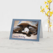 Carte Joyeuse Tortue d'anniversaire (Fleur jaune)