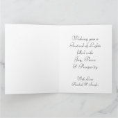 Carte Joyeuse Typographie Diwali Fleur de Lotus Floral V (Intérieur)