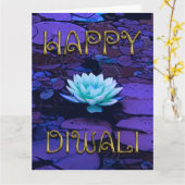 Carte Joyeuse Typographie Diwali Fleur de Lotus Floral V (Fleur jaune)
