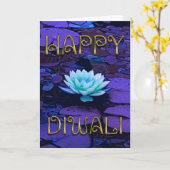 Carte Joyeuse Typographie Diwali Fleur de Lotus Floral V (Fleur jaune)