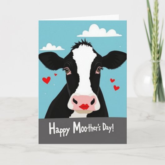 Carte Joyeuse Vache Mère (Devant)
