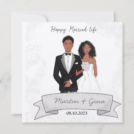 Carte Joyeuse vie conjugale, illustration, (Devant)