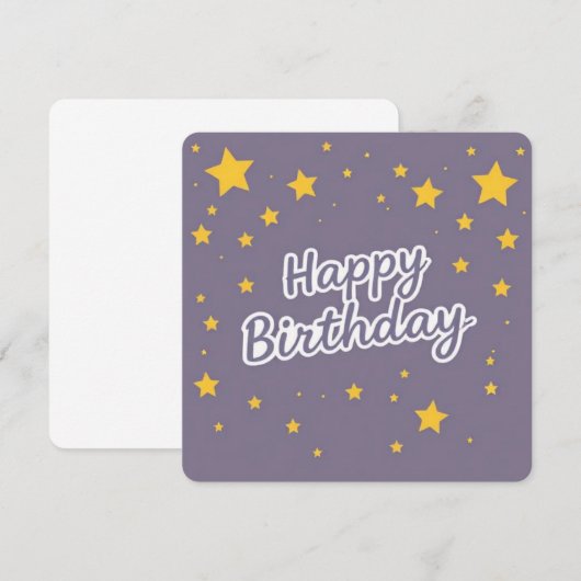 Carte Joyeuses aurores d'anniversaire sur bleu (Devant / Derrière)