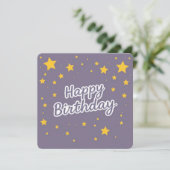 Carte Joyeuses aurores d'anniversaire sur bleu (Debout devant)