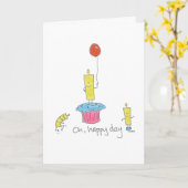 Carte Joyeuses bougies d'anniversaire (Fleur jaune)